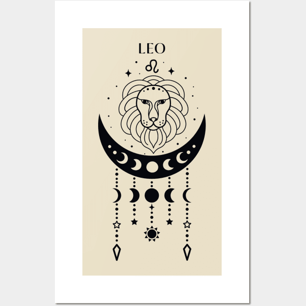 Leo; star sign; zodiac sign; horoscope sign; astrology; birthday; gift; star; symbol Wall Art by Be my good time